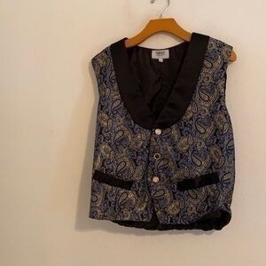 PEERLESS BLUE & BLACK SLEEVELESS BLOUSE SIZE LARGE